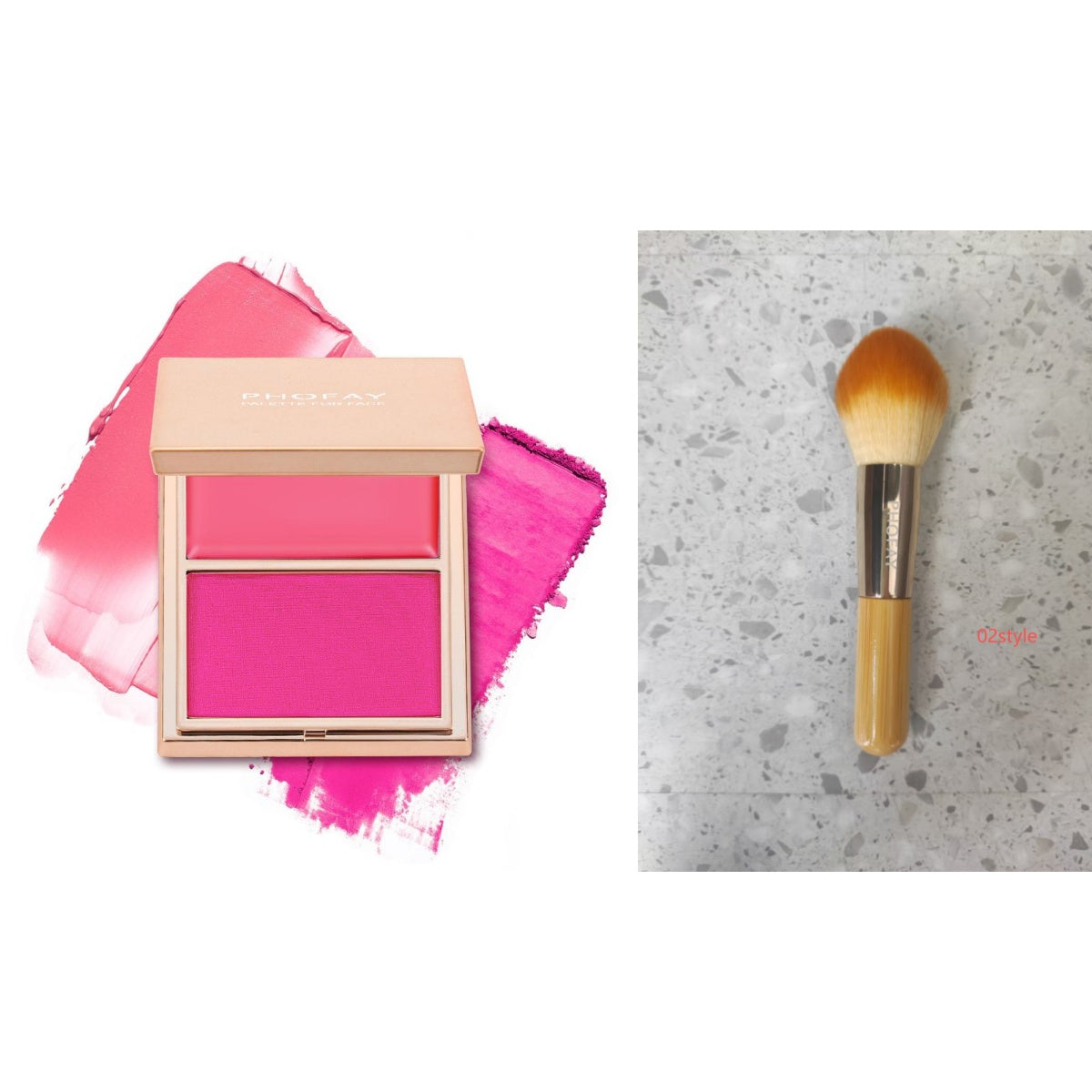 PHOFAY Double-Take Cream & Powder Blush Duo