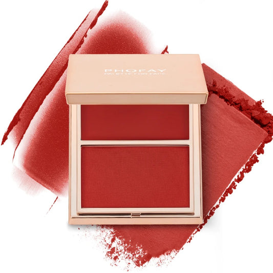 PHOFAY Double-Take Cream & Powder Blush Duo – compact met crème- en poederblush