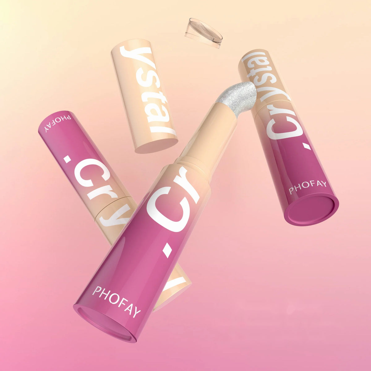 PHOFAY Crystal Jelly Highlight Stick – three highlighter sticks with glitter applicator